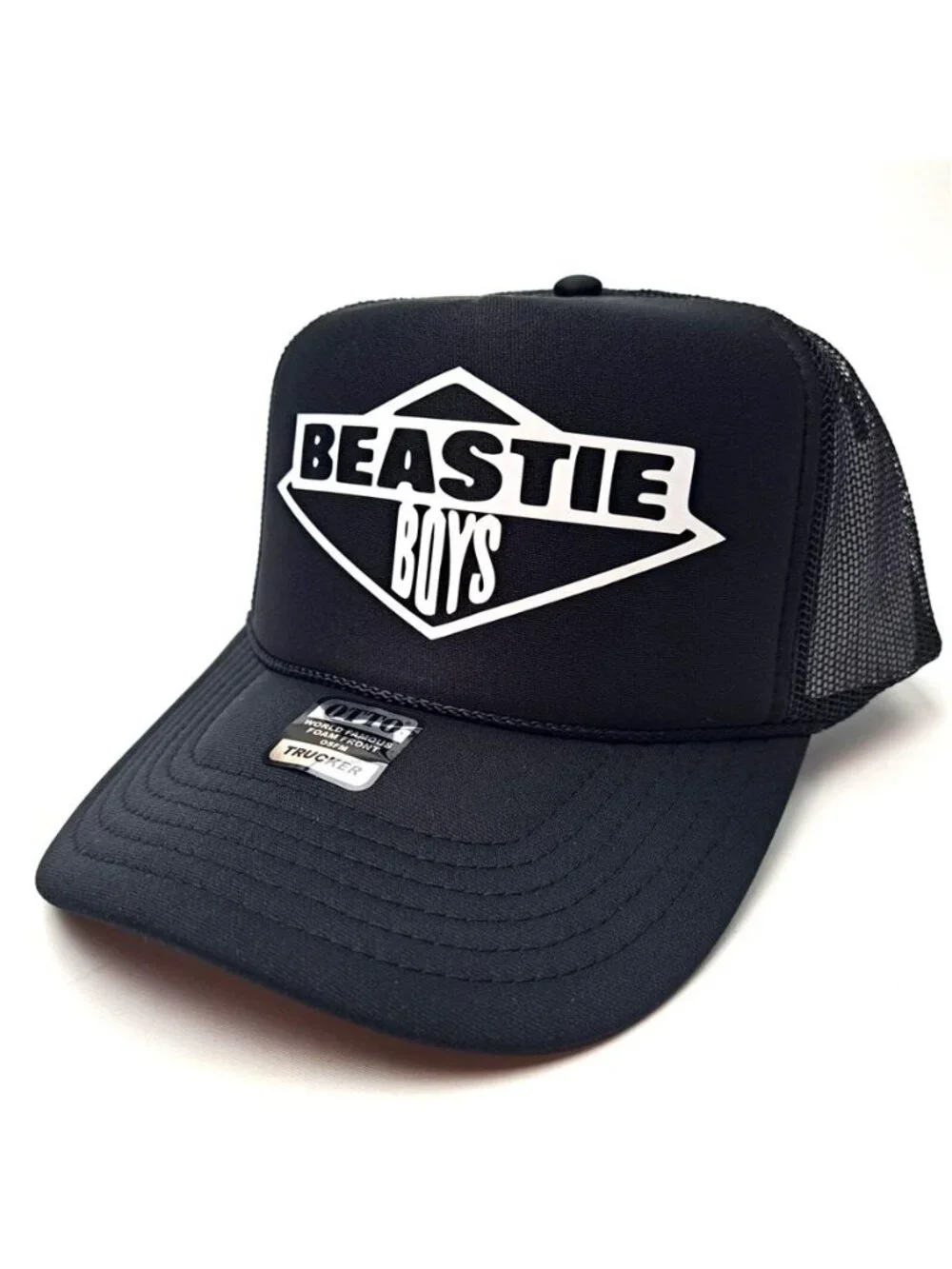 Retro Beastie Boys Foam Trucker Hat Black White Rope OTTO Snapback Band Cap New